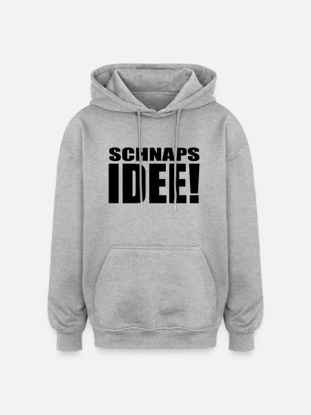 schnapsidee - Oversized Unisex Hoodie - Grau meliert