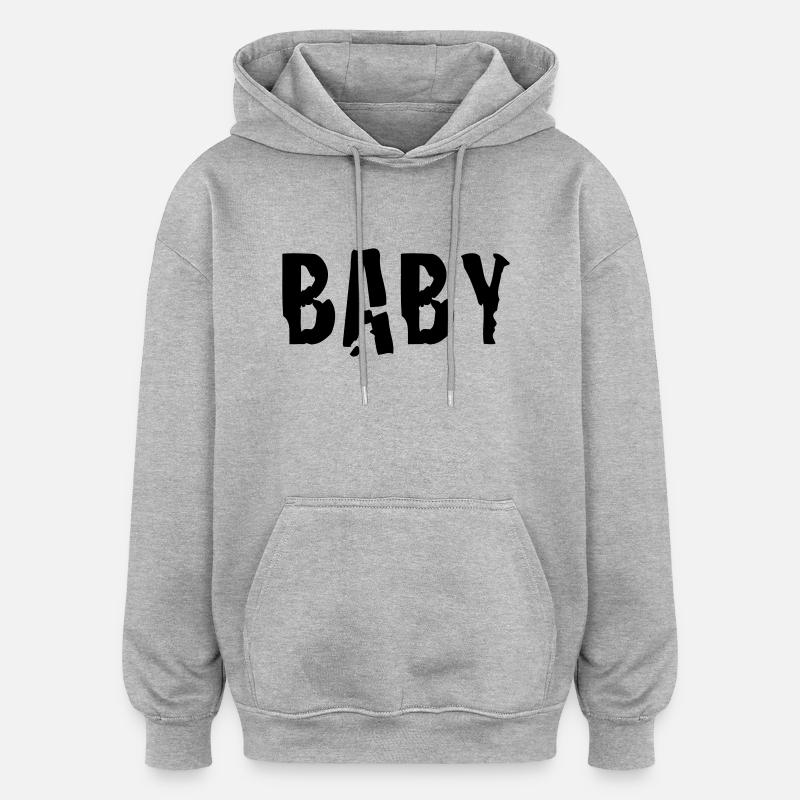 baby - Sweat à capuche oversize unisexe - gris chiné