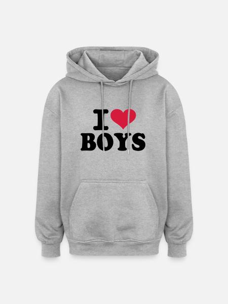 Boys - Oversized Unisex Hoodie - heather grey