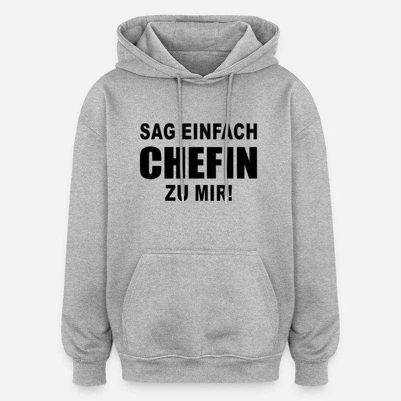 chefin - Oversized Unisex Hoodie - Grau meliert