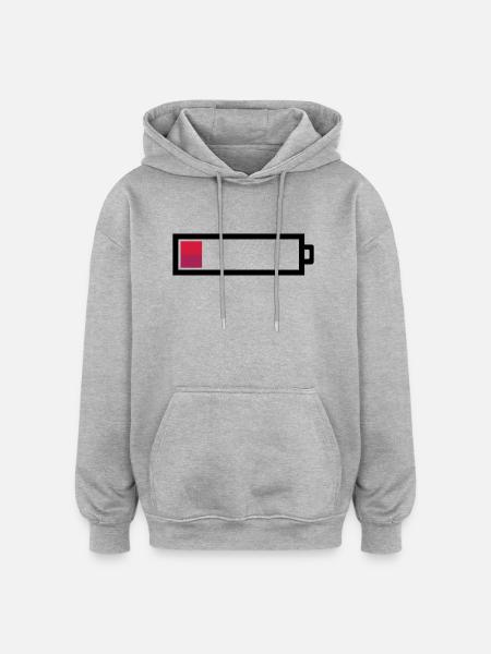 Empty Battery - Oversized Unisex Hoodie - heather grey