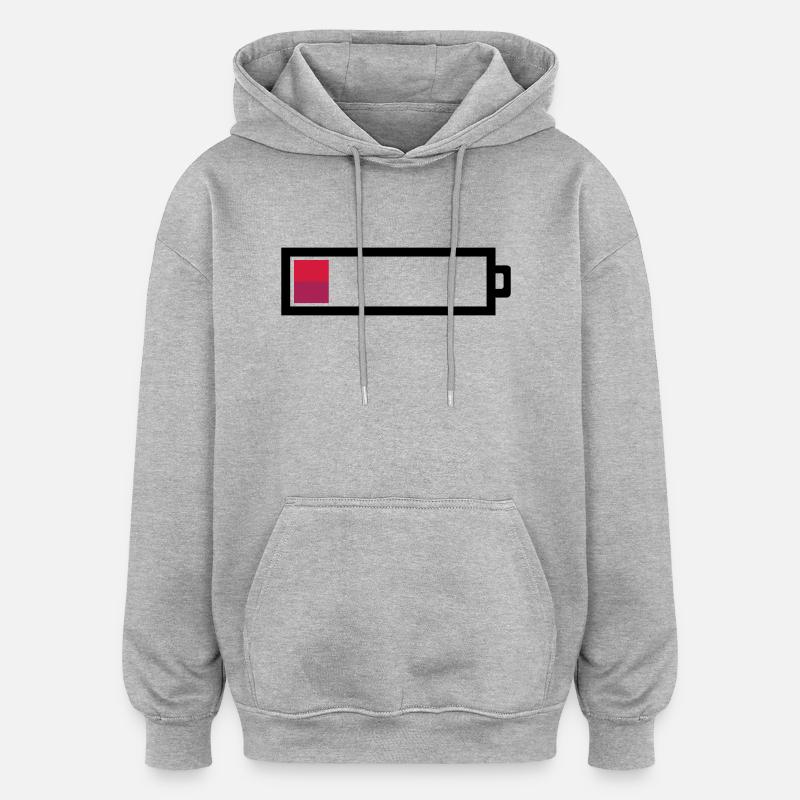 Empty Battery - Oversized Unisex Hoodie - heather grey