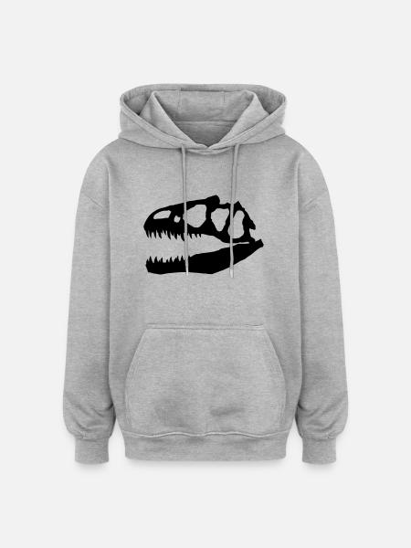 Allosaurus - Oversized Unisex Hoodie - Grau meliert