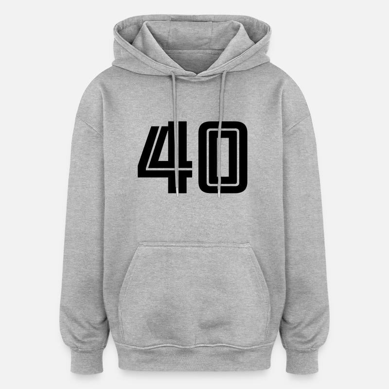 40 - Sweat à capuche oversize unisexe - gris chiné