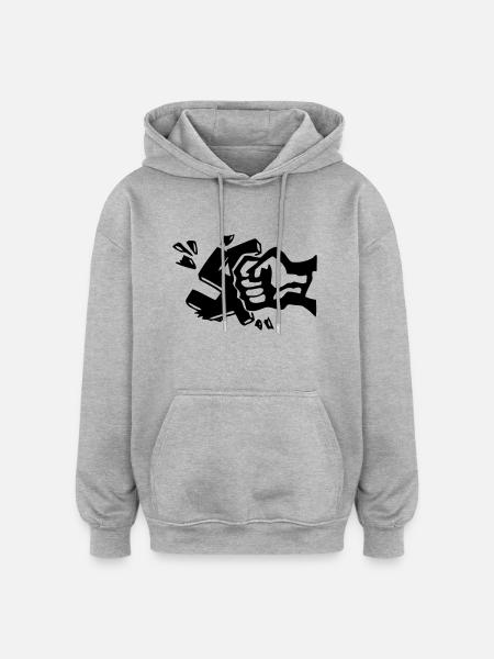 Gegen Nazis - Oversized Unisex Hoodie - Grau meliert
