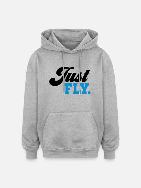 fliegen - Oversized Unisex Hoodie - Grau meliert