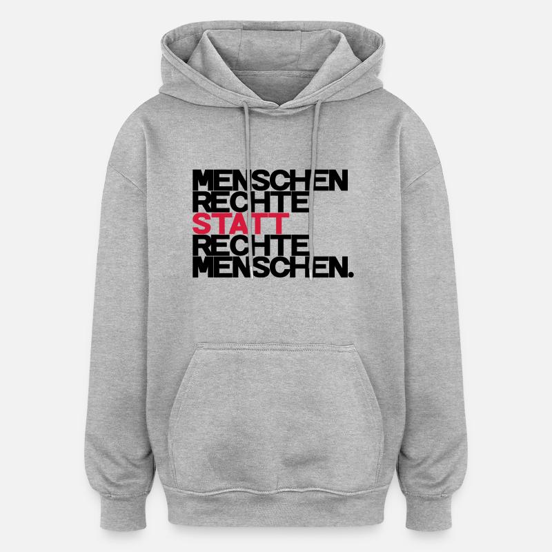 Menschenrechte - Oversized Unisex Hoodie - Grau meliert