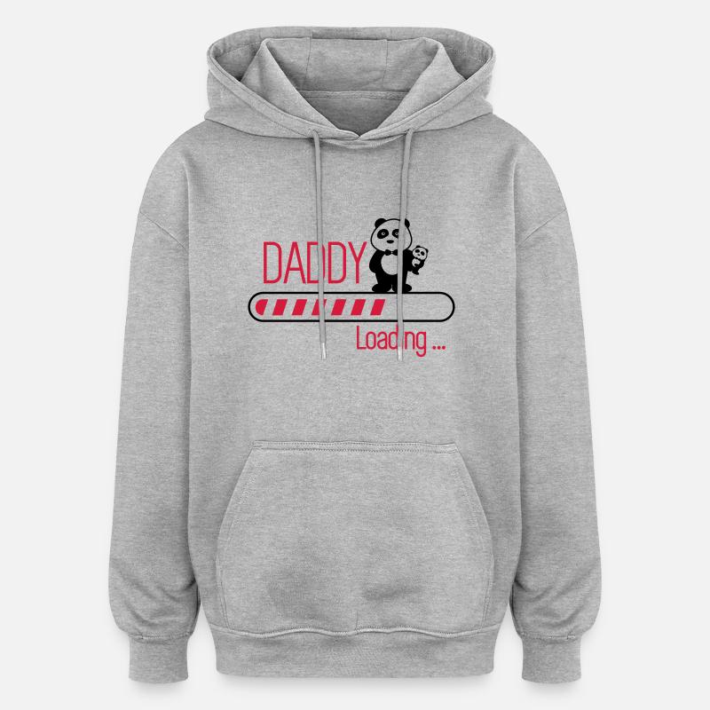 daddy loading - Oversized Unisex Hoodie - Grau meliert