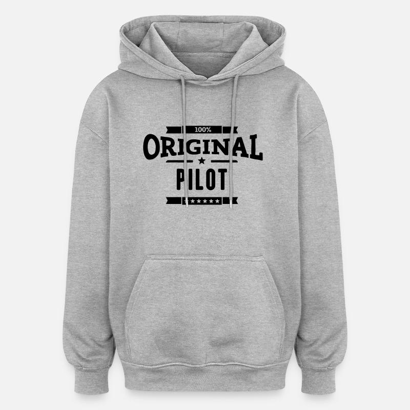 100% Pilot - Oversized Unisex Hoodie - Grau meliert