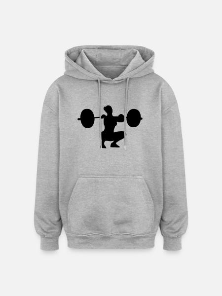 Umsetzen Hocke Frau - Oversized Unisex Hoodie - Grau meliert