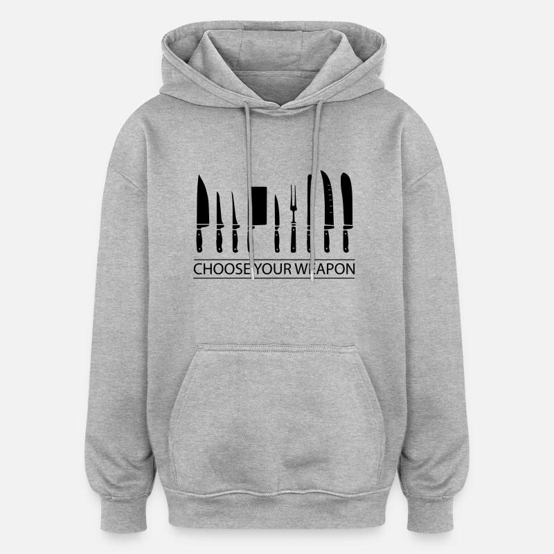 Beruf Koch Messer Geschenk - Oversized Unisex Hoodie - Grau meliert