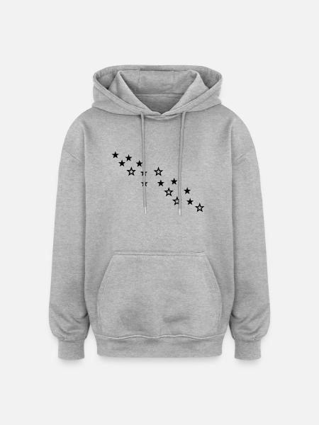 sterne - Oversized Unisex Hoodie - Grau meliert