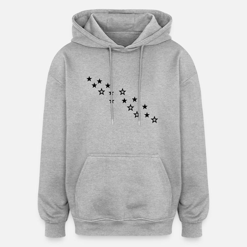 stars - Sweat à capuche oversize unisexe - gris chiné