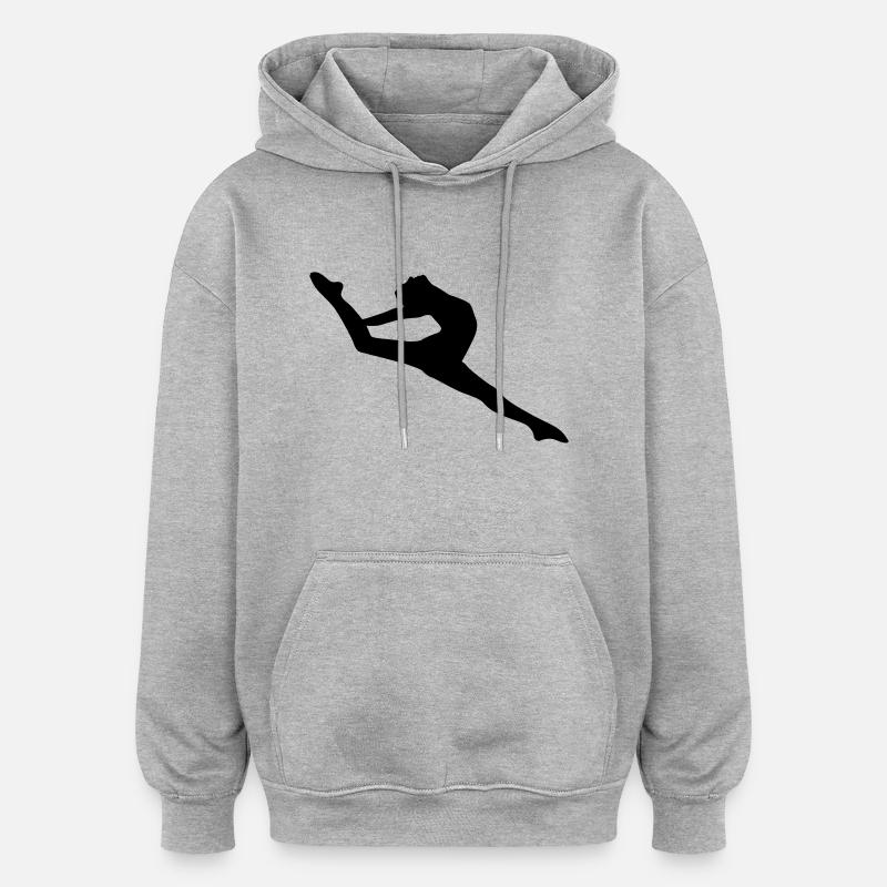 Danseuse de ballet vecteur Silhouette - Sweat à capuche oversize unisexe - gris chiné