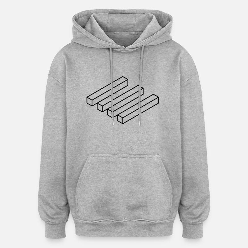 optical blocks - Oversized Unisex Hoodie - Grau meliert