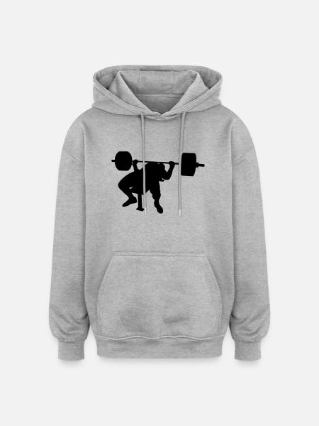 Bankdrücken pause - Oversized Unisex Hoodie - Grau meliert
