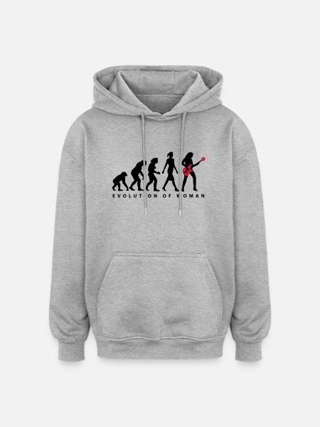 Evolution Bassistin - Oversized Unisex Hoodie - Grau meliert