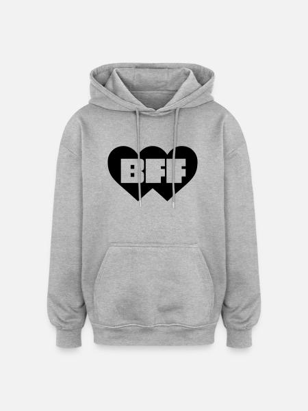 Best Friends Forever - Oversized Unisex Hoodie - heather grey