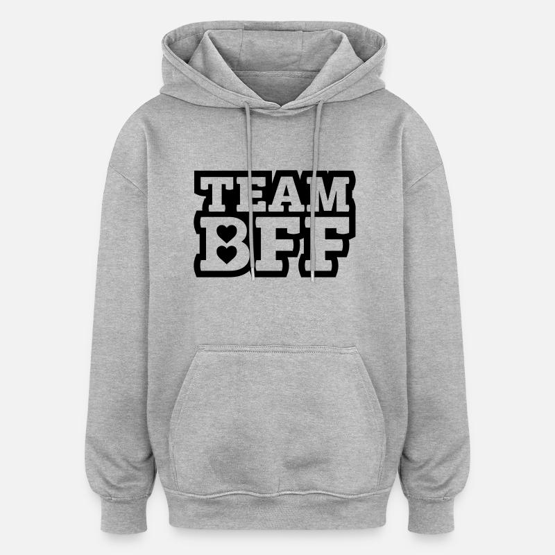 ÉQUIPE BFF - Sweat à capuche oversize unisexe - gris chiné