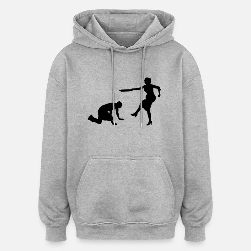 Mariage - Sweat à capuche oversize unisexe - gris chiné