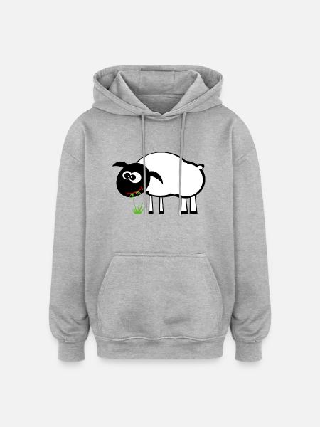 Sweet sheep eats grass. Gift - Oversized Unisex Hoodie - heather grey