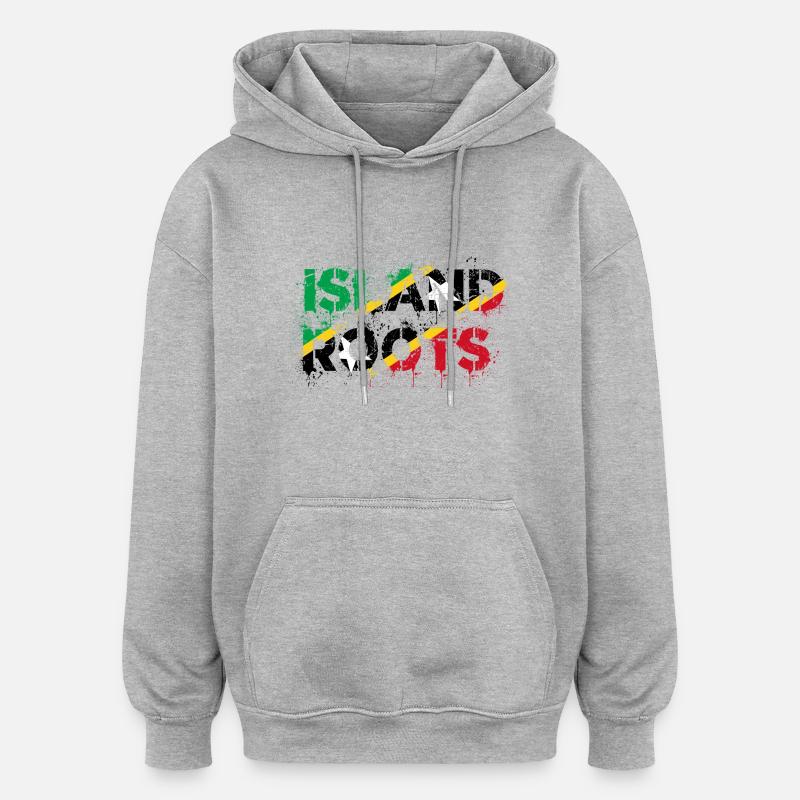 St. Kitts Wurzeln - Oversized Unisex Hoodie - Grau meliert