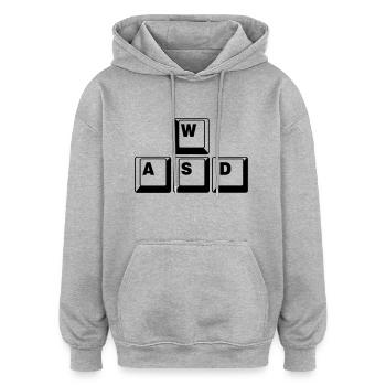 WASD Game Control Key Kombi - Oversized Unisex Hoodie - Grau meliert - Vorne - Noah (186cm)