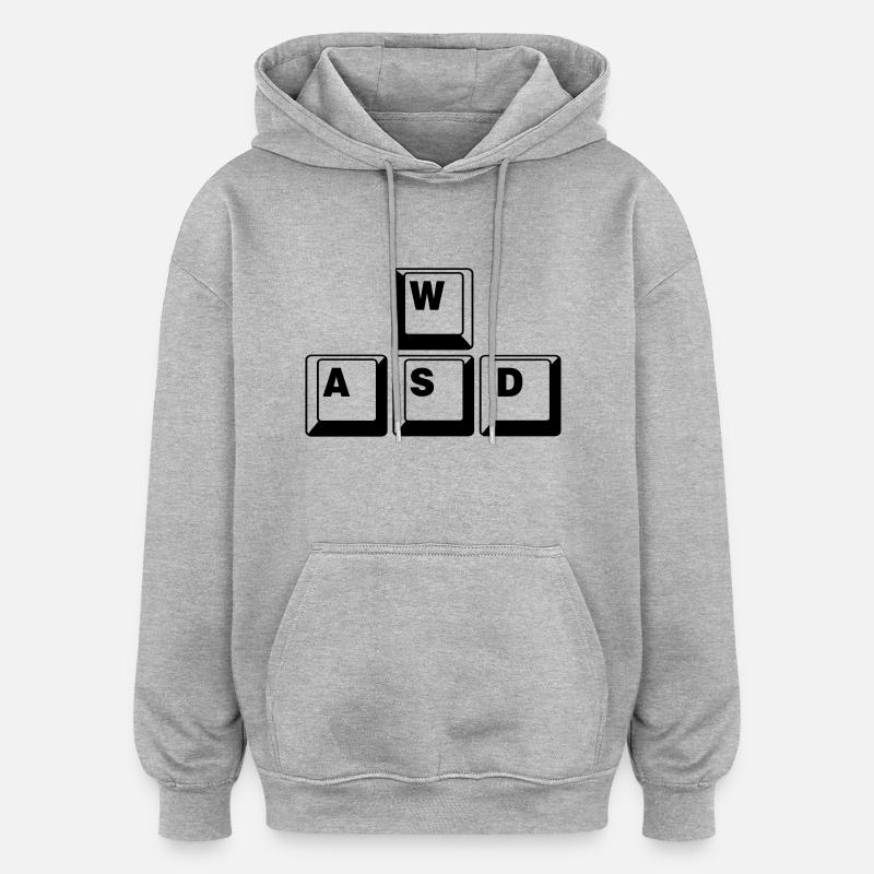 WASD Game Control Key combo - Oversized Unisex Hoodie - heather grey