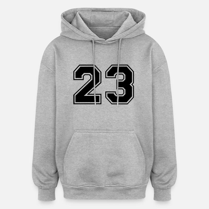 23 - Sweat à capuche oversize unisexe - gris chiné