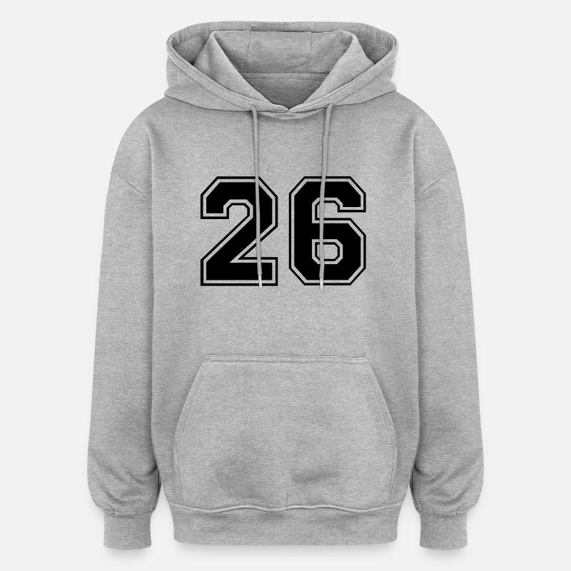 26 - Sweat à capuche oversize unisexe - gris chiné