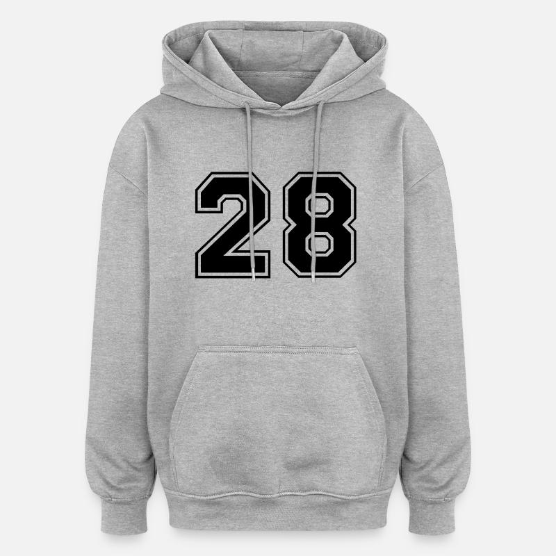 28 - Sweat à capuche oversize unisexe - gris chiné