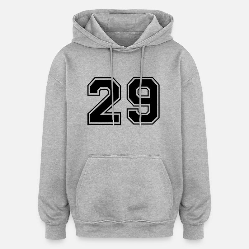 29 - Sweat à capuche oversize unisexe - gris chiné