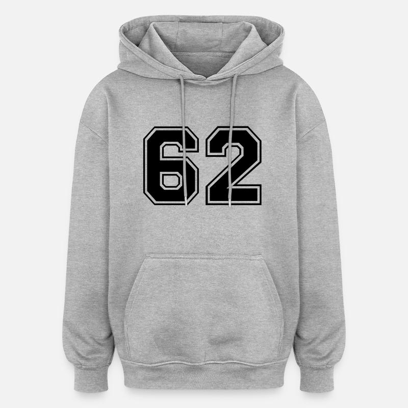 62 - Sweat à capuche oversize unisexe - gris chiné