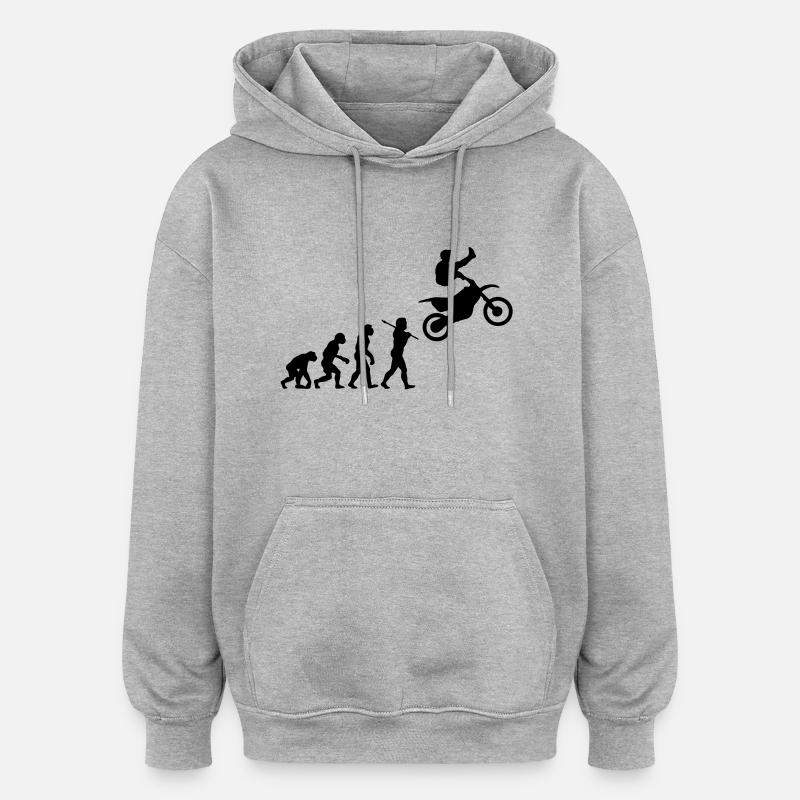 MX Freestyle Motocross Evolution - Sweat à capuche oversize unisexe - gris chiné
