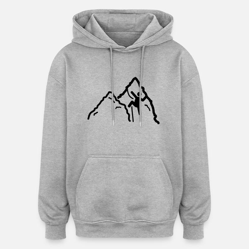 Klettern motiv - Oversized Unisex Hoodie - Grau meliert