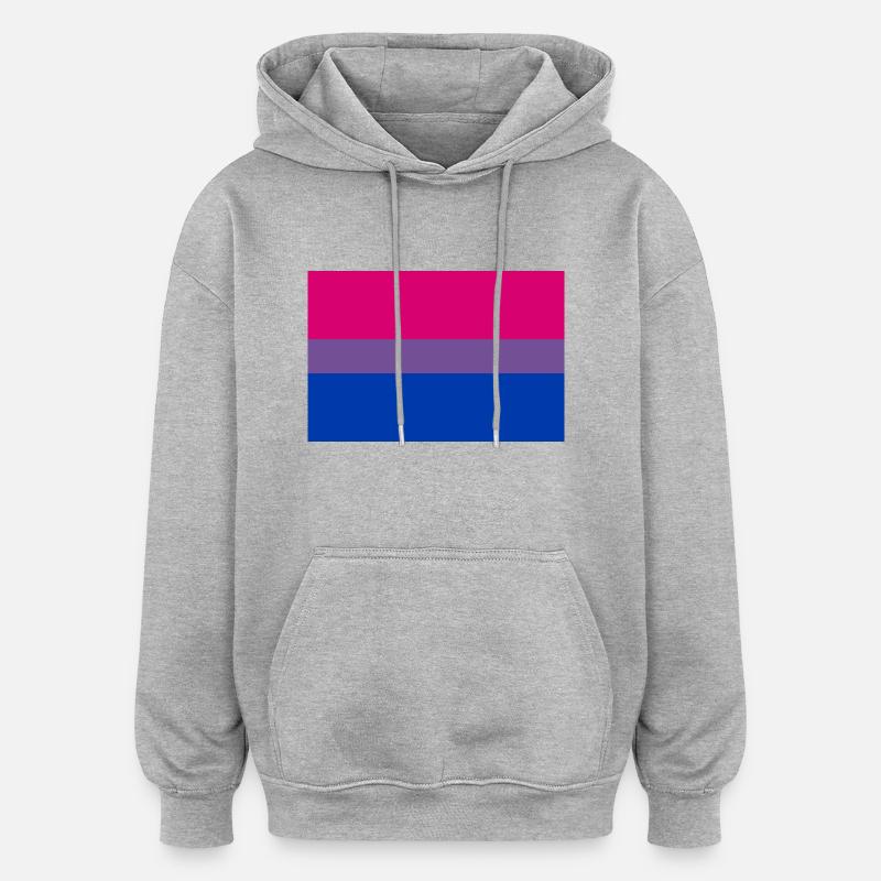 drapeau bisexuel - Sweat à capuche oversize unisexe - gris chiné