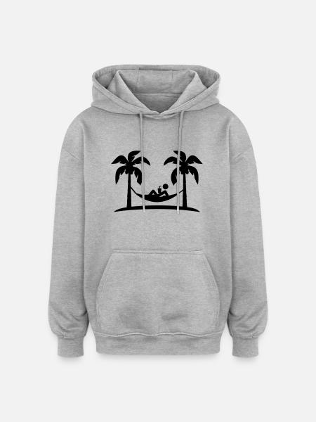 island_chillin_f1 - Sweat à capuche oversize unisexe - gris chiné