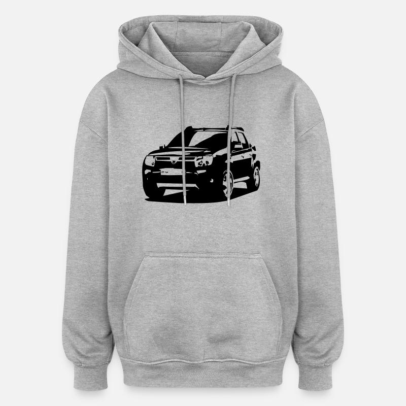  duster - Oversized Unisex Hoodie - Grau meliert
