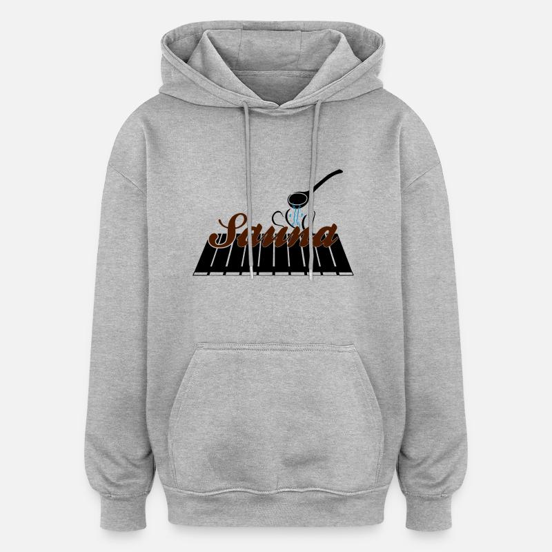Saunabank - Oversized Unisex Hoodie - Grau meliert