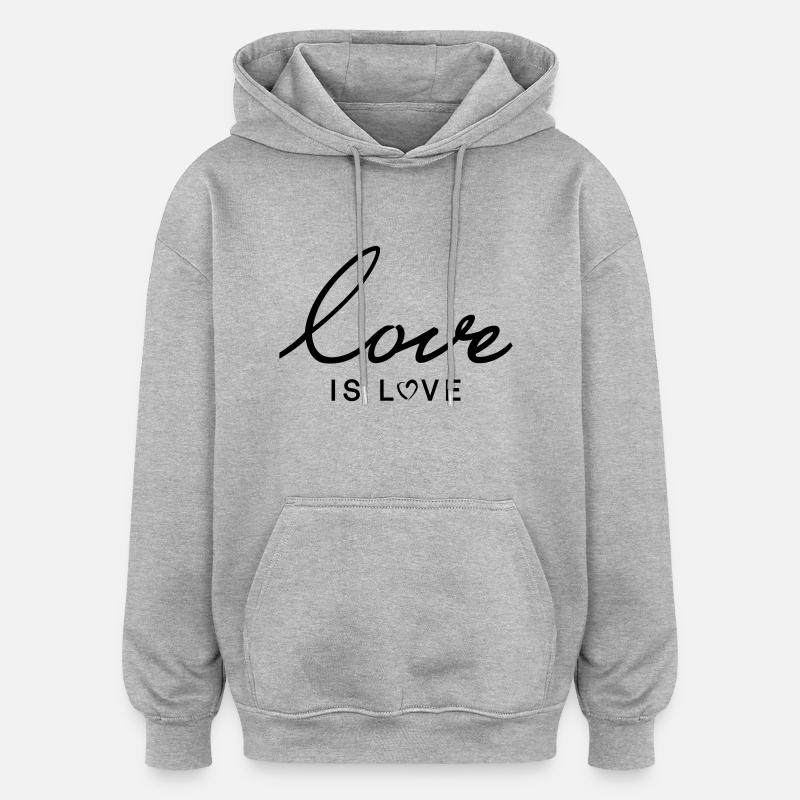 Love is Luv - Oversized Unisex Hoodie - Grau meliert