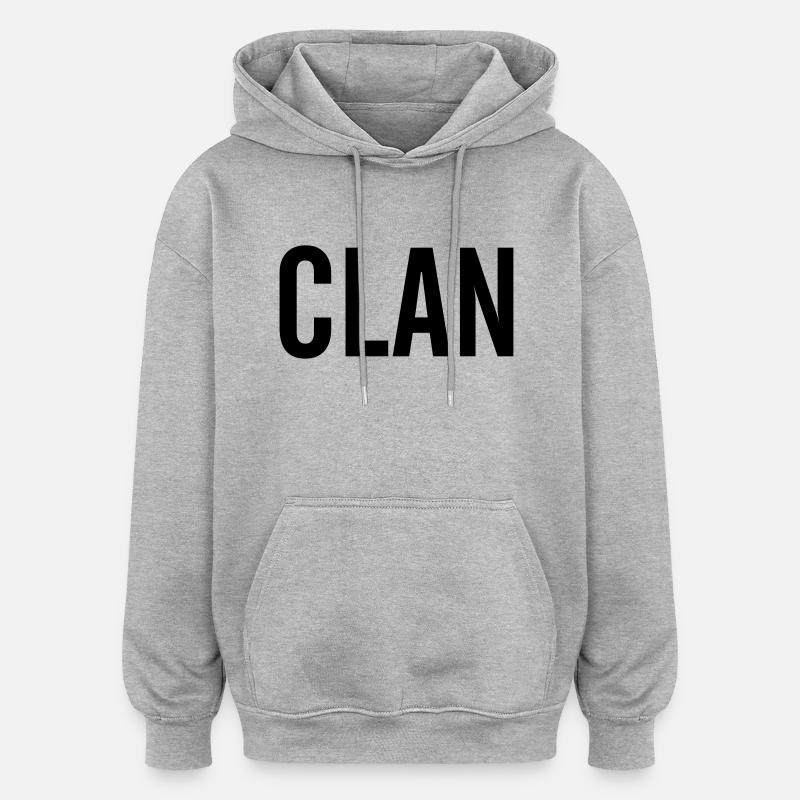 clan - Sweat à capuche oversize unisexe - gris chiné