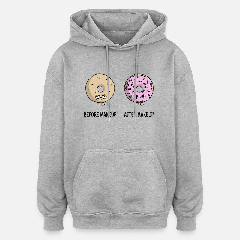 cute make-up donuts gift - Oversized Unisex Hoodie - heather grey