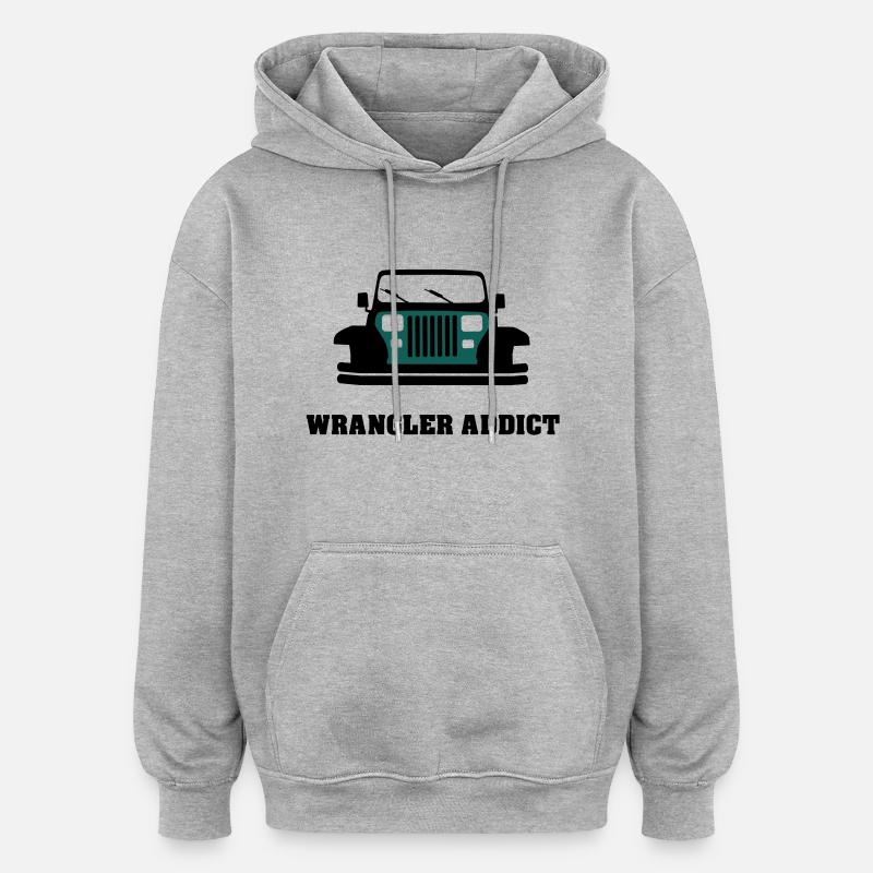 Wrangler addict - Sweat à capuche oversize unisexe - gris chiné