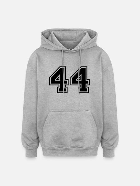 44 - Oversized Unisex Hoodie - Grau meliert