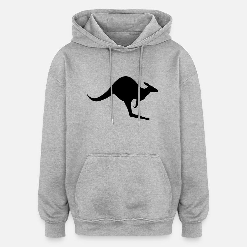 Kangaroo__V004 - Sweat à capuche oversize unisexe - gris chiné