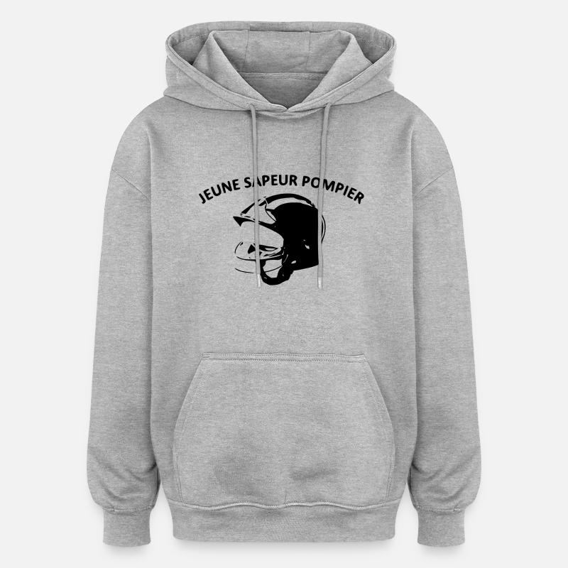 jungen Feuerwehrmann - Oversized Unisex Hoodie - Grau meliert