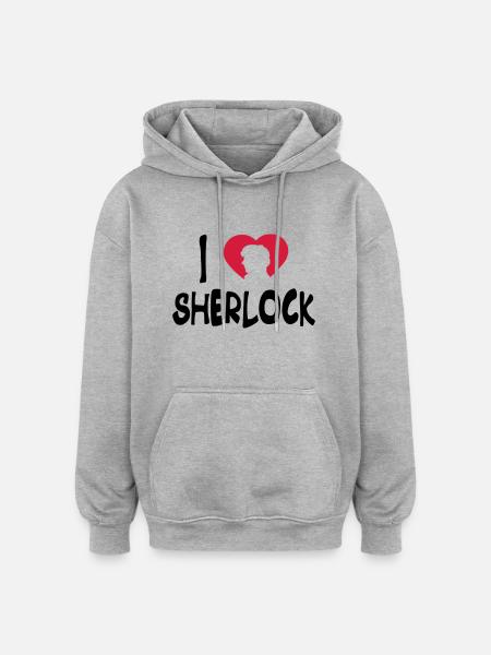 i love sherlock - Oversized Unisex Hoodie - heather grey
