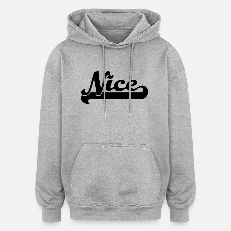 nice schrift - Oversized Unisex Hoodie - Grau meliert