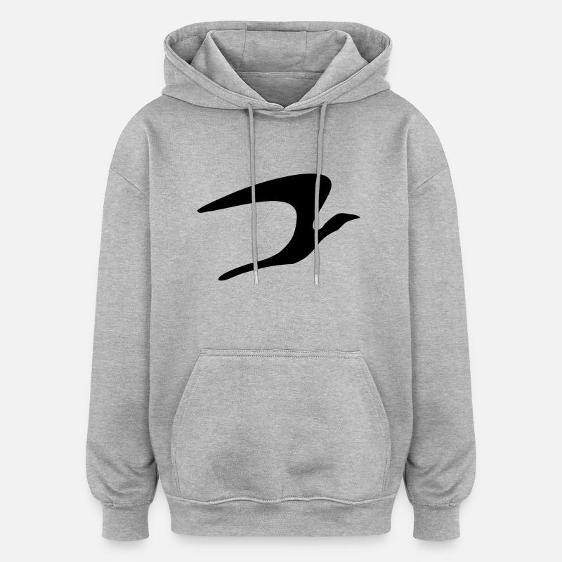 bird_vec_1fr - Sweat à capuche oversize unisexe - gris chiné