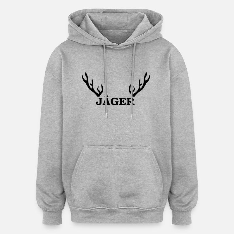 jäger - Sweat à capuche oversize unisexe - gris chiné